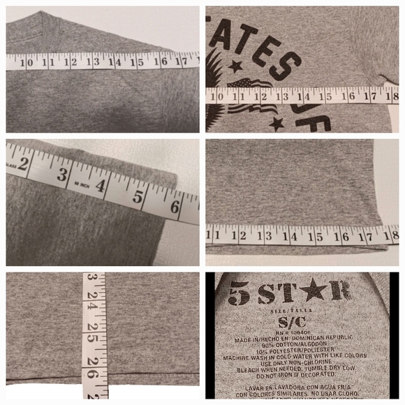 Fruit Loom & 5-Star Graphic T-shirts Set Short Sleeve Boy S Med Grey 90% Cotton - Picture 9 of 9